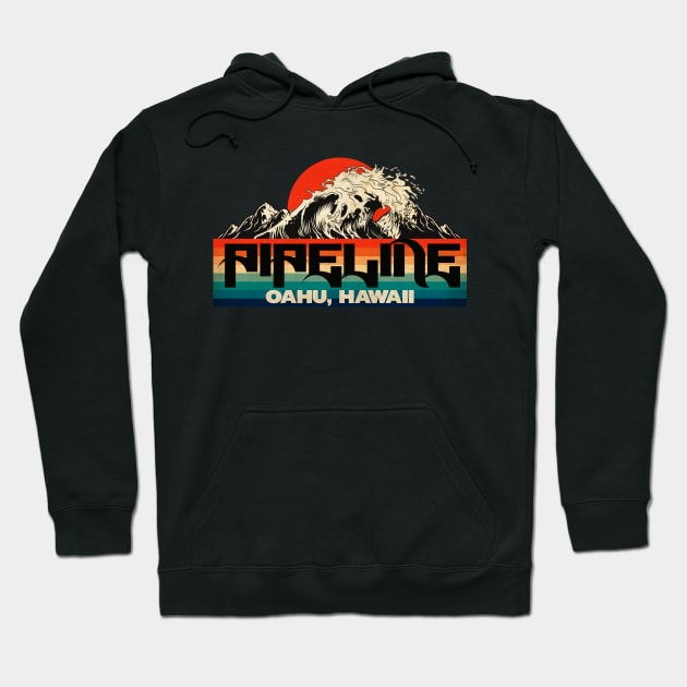 Pipeline Oahu Big Wave Hoodie by CTShirts